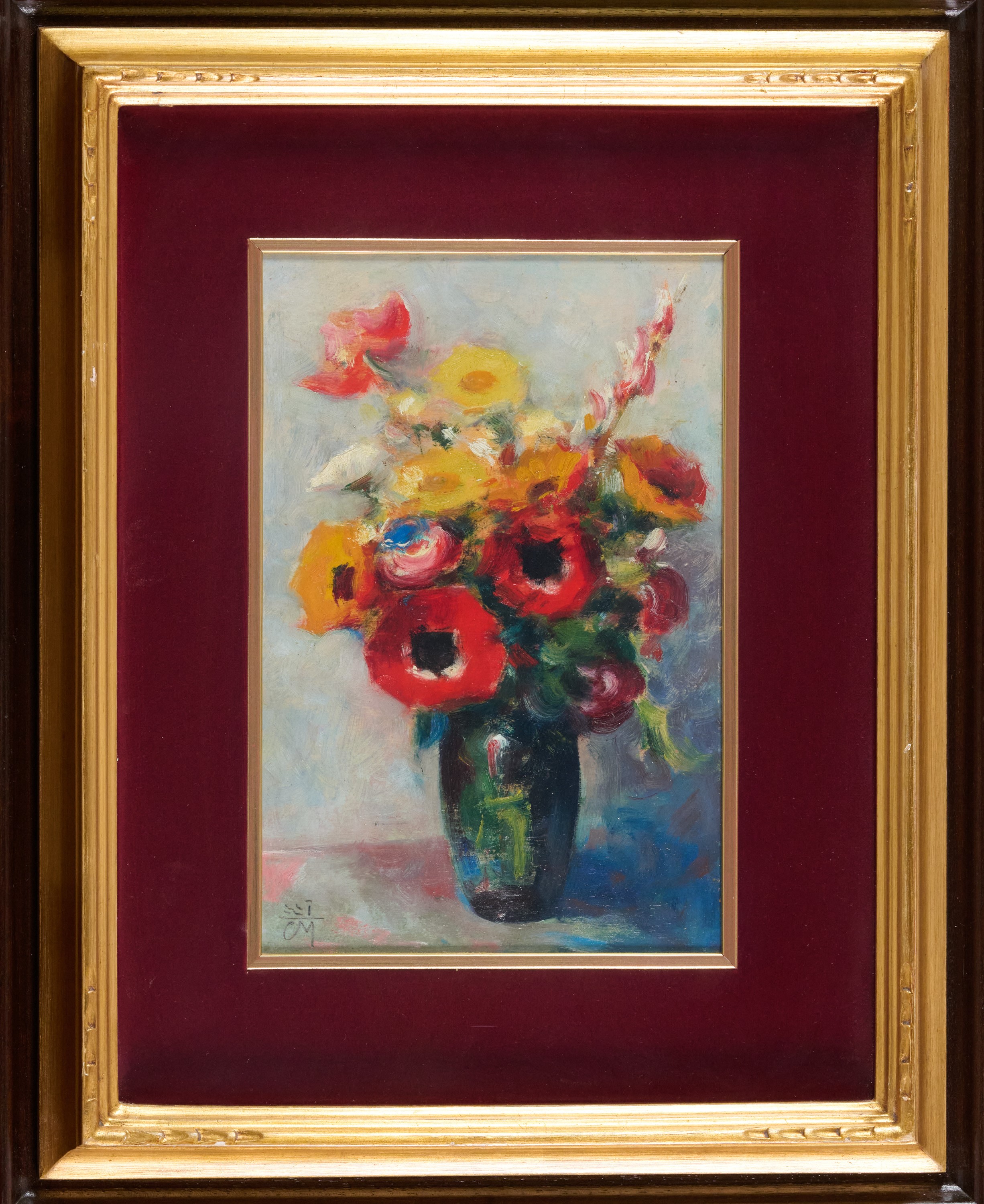 Corrado Michelozzi - Vaso di fiori, olio su tavola
