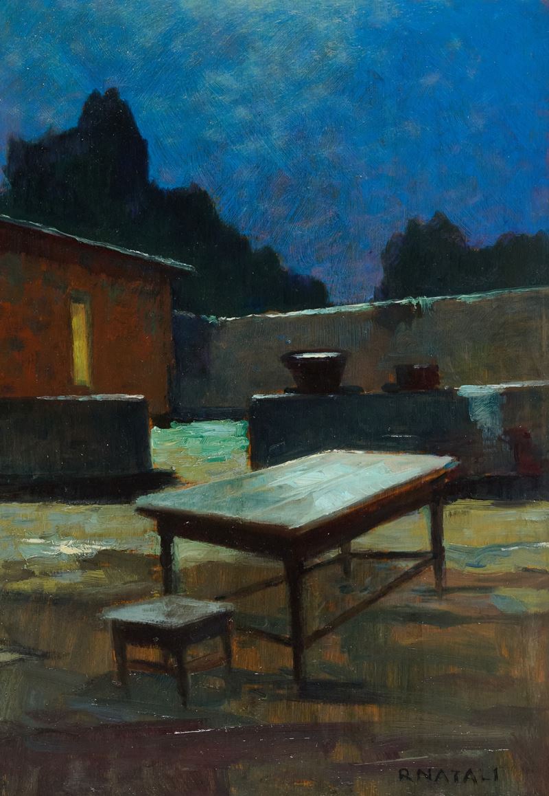 Renato Natali - Notturno n° 2, olio su tavola