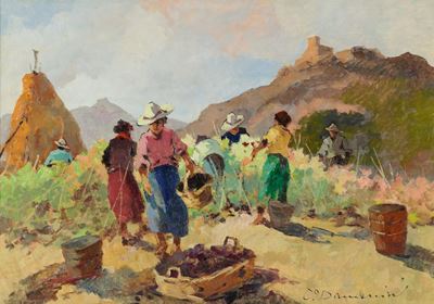 Vendemmia, olio su faesite, cm 50x70