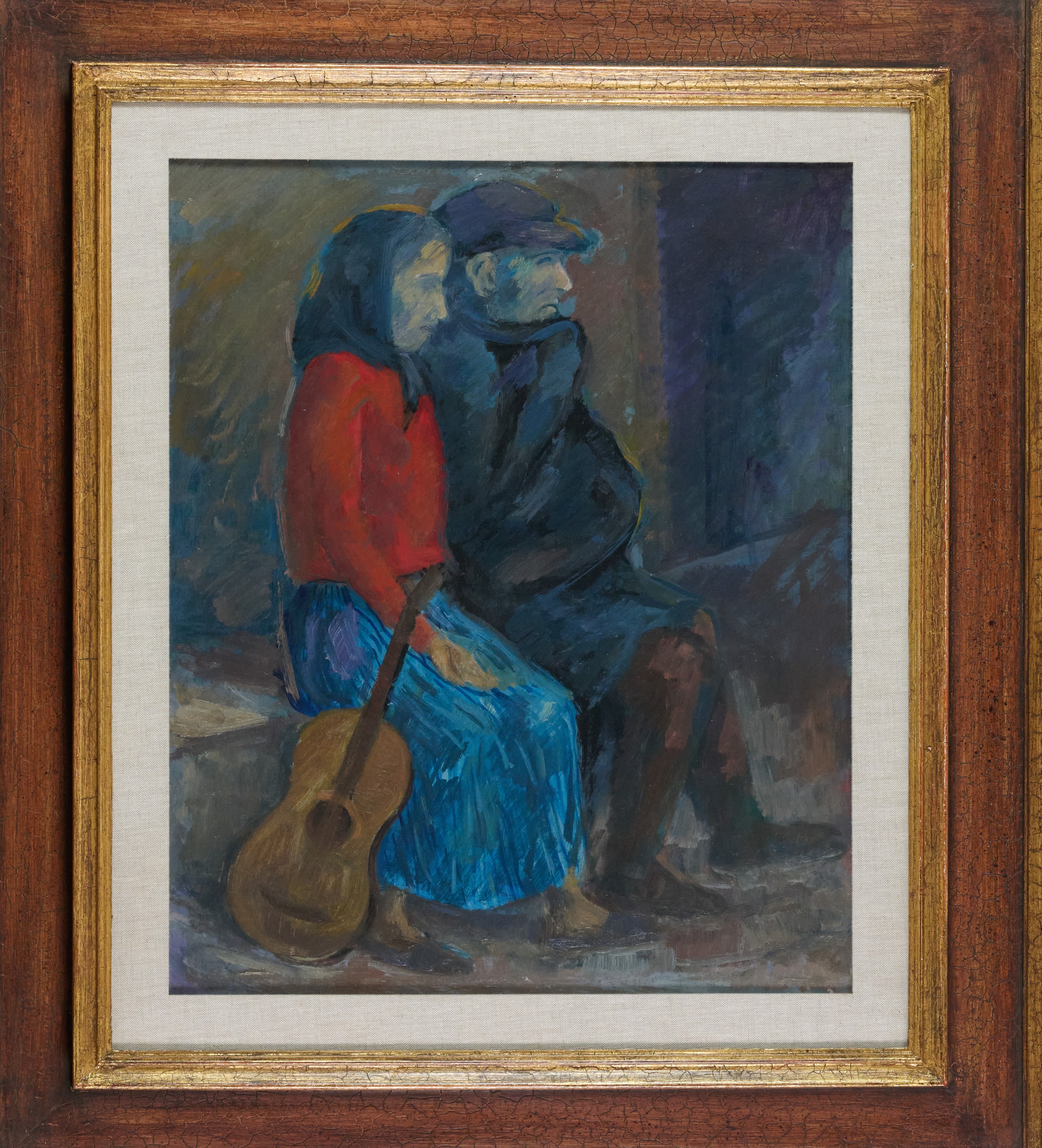 Quinto Martini - I mendicanti della mia strada, olio su cartone telato
