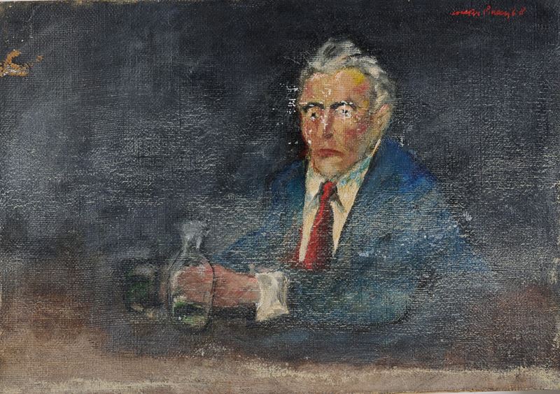 Walter Piacesi - Ritratto, olio su tela, cm. 70x100