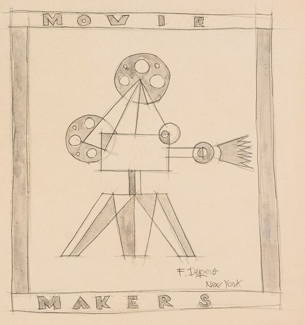 Fortunato Depero - Movie Makers - Progetto per copertina di rivista