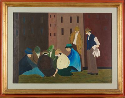 Giocatori di toppa, olio su cartone