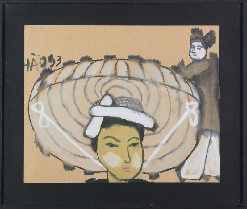 Truong Dinh Hao - Figure, tecnica mista su carta