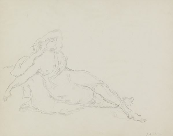 Giorgio De Chirico - Figura sdraiata - Studio per Arianna