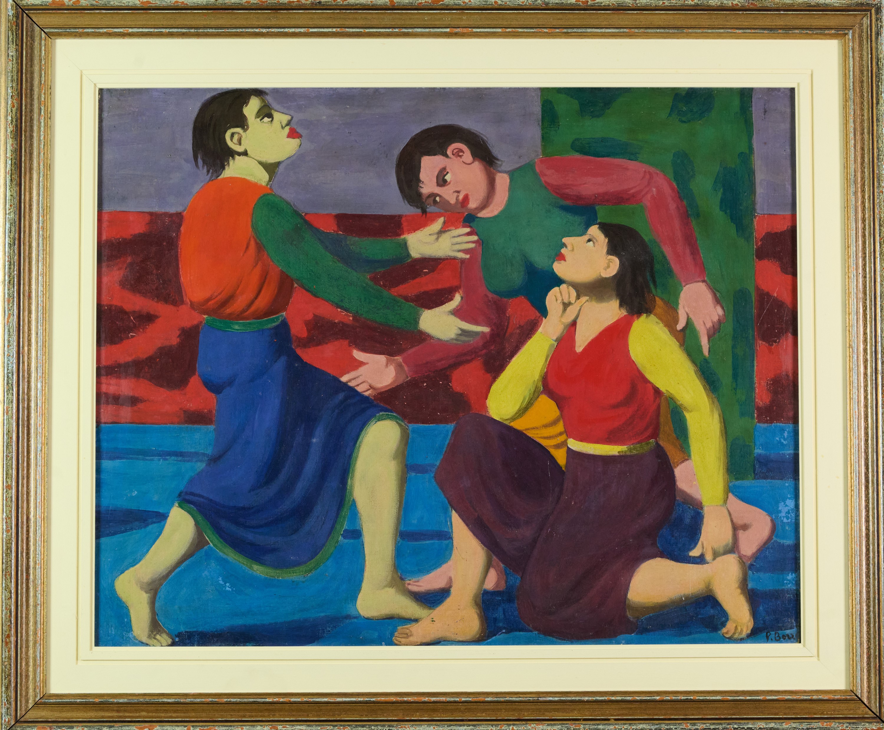 Pompeo Borra - Figure, olio su tela
