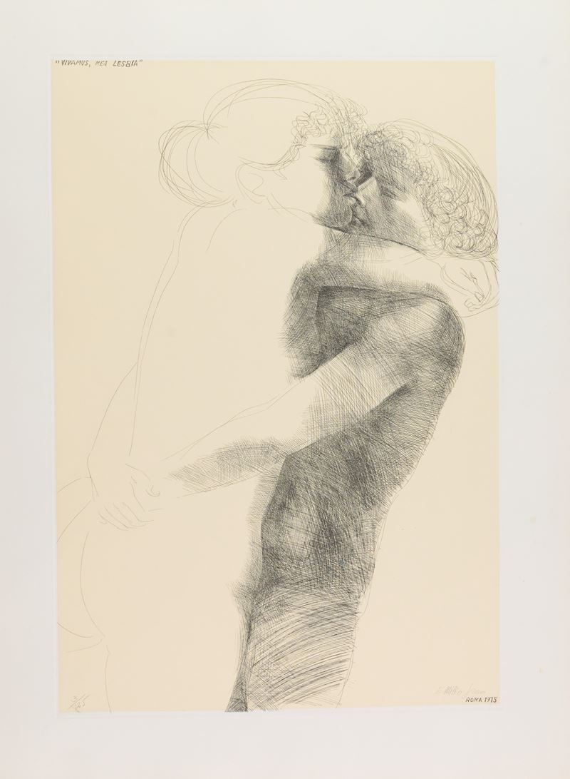 Emilio Greco - Cinque acqueforti per Catullo, cartella di 5 opere, 1975