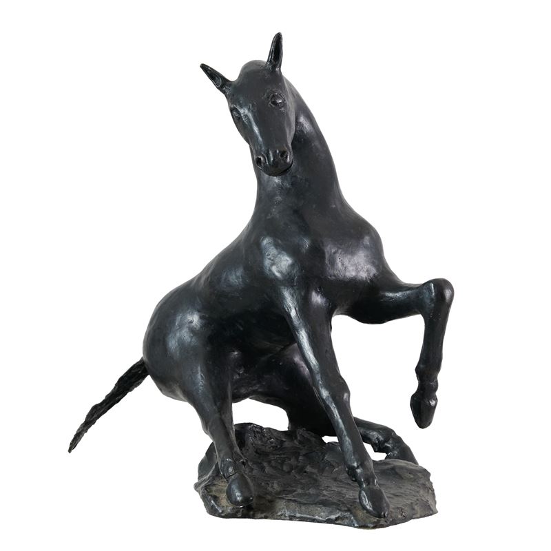 Aligi Sassu - Cavallo, scultura in bronzo a cera persa