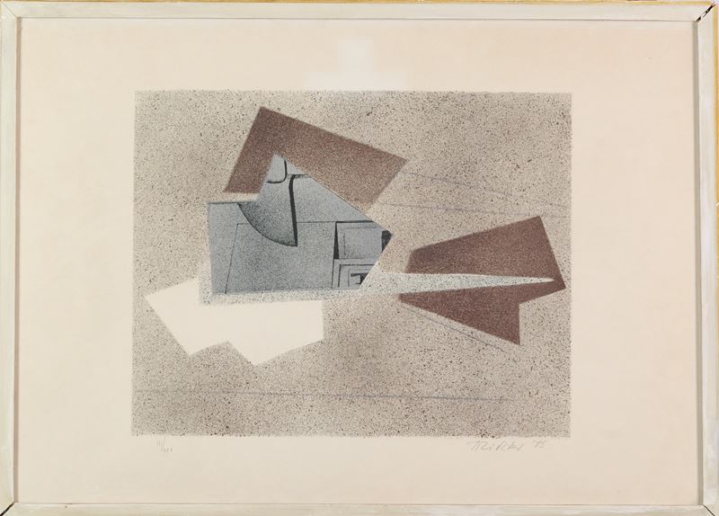 Hans Richter - Composizione, litografia su carta, 1975