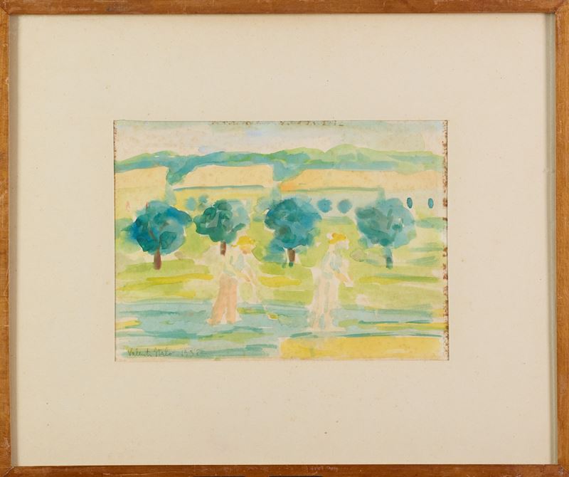 Italo Valenti - Paesaggio (acquerello su carta, 1938)