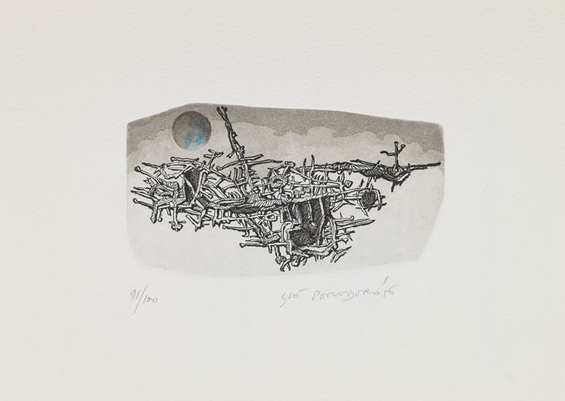 Giò Pomodoro - Senza titolo, acquaforte del 1976