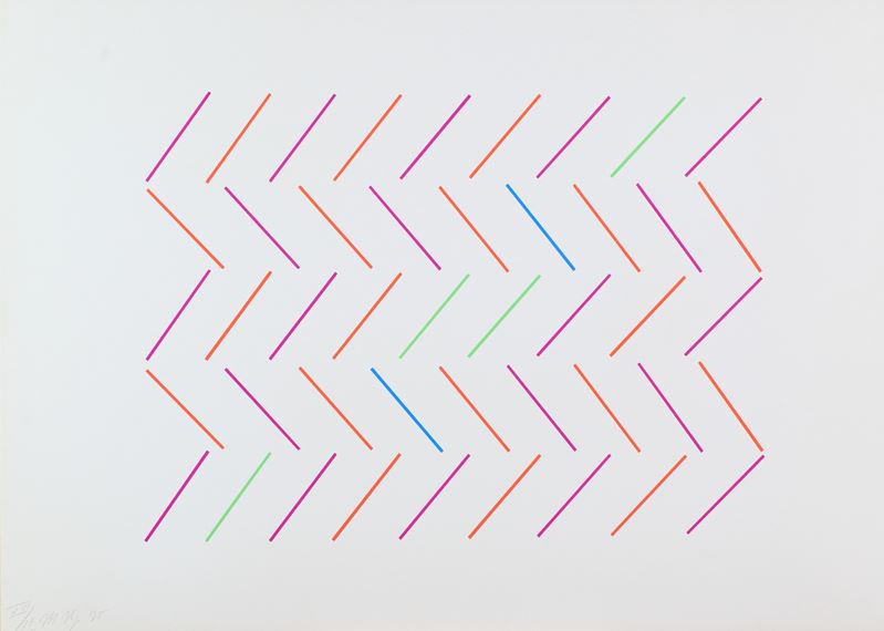 Mario Nigro - Senza titolo - Litografia su cartoncino, 1975