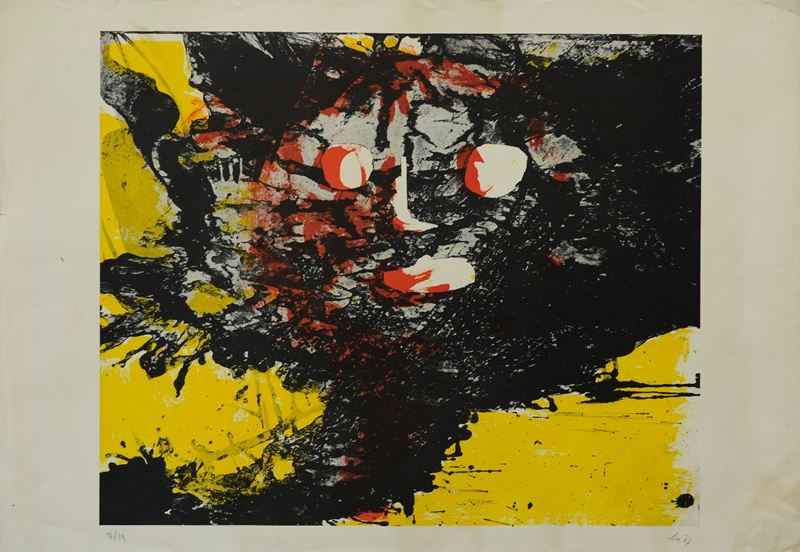 Enrico Baj - Apparizione, litografia su carta