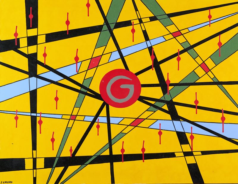 Franco Gallizzi - Ispirazione G, smalto su tela