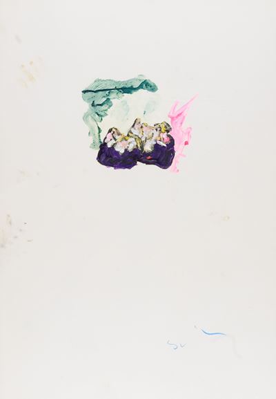 Senza titolo, smalto e collage su cartoncino (1979-80)