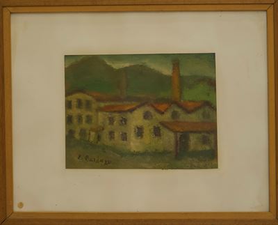 Paesaggio, olio su faesite