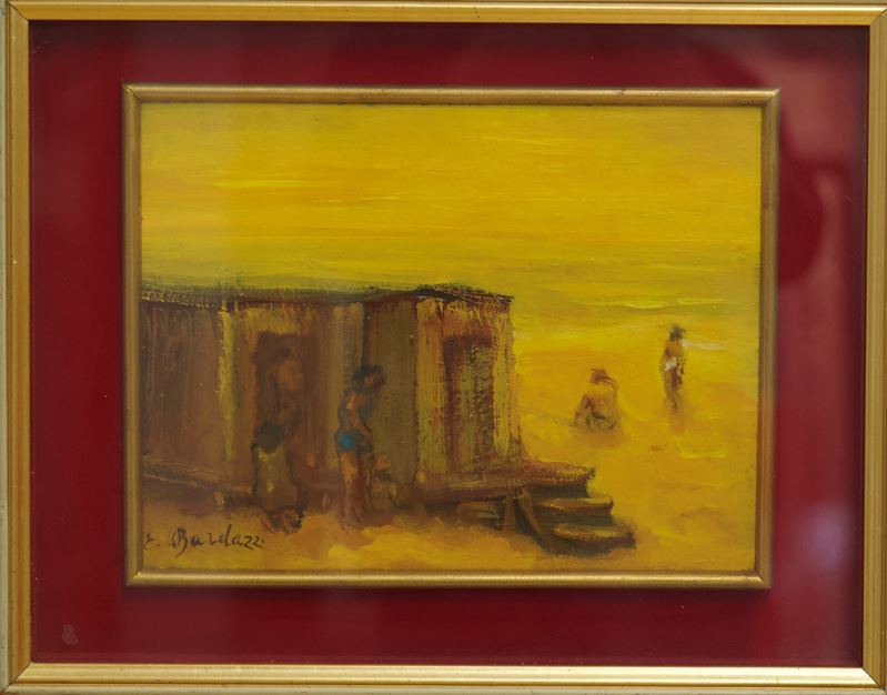 Enrico Bardazzi - Neve nel parco, olio su faesite