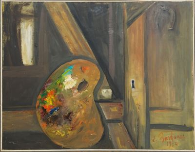 Interno, olio su tela