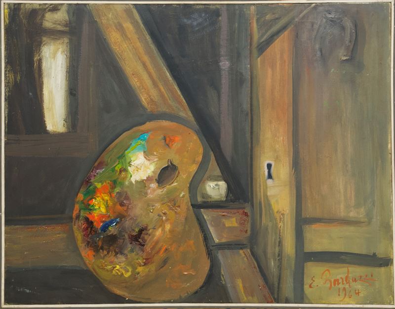 Enrico Bardazzi - Interno, olio su tela
