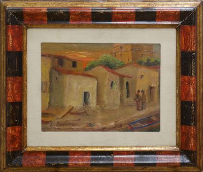 Viareggio - Vecchia Darsena, olio su cartone