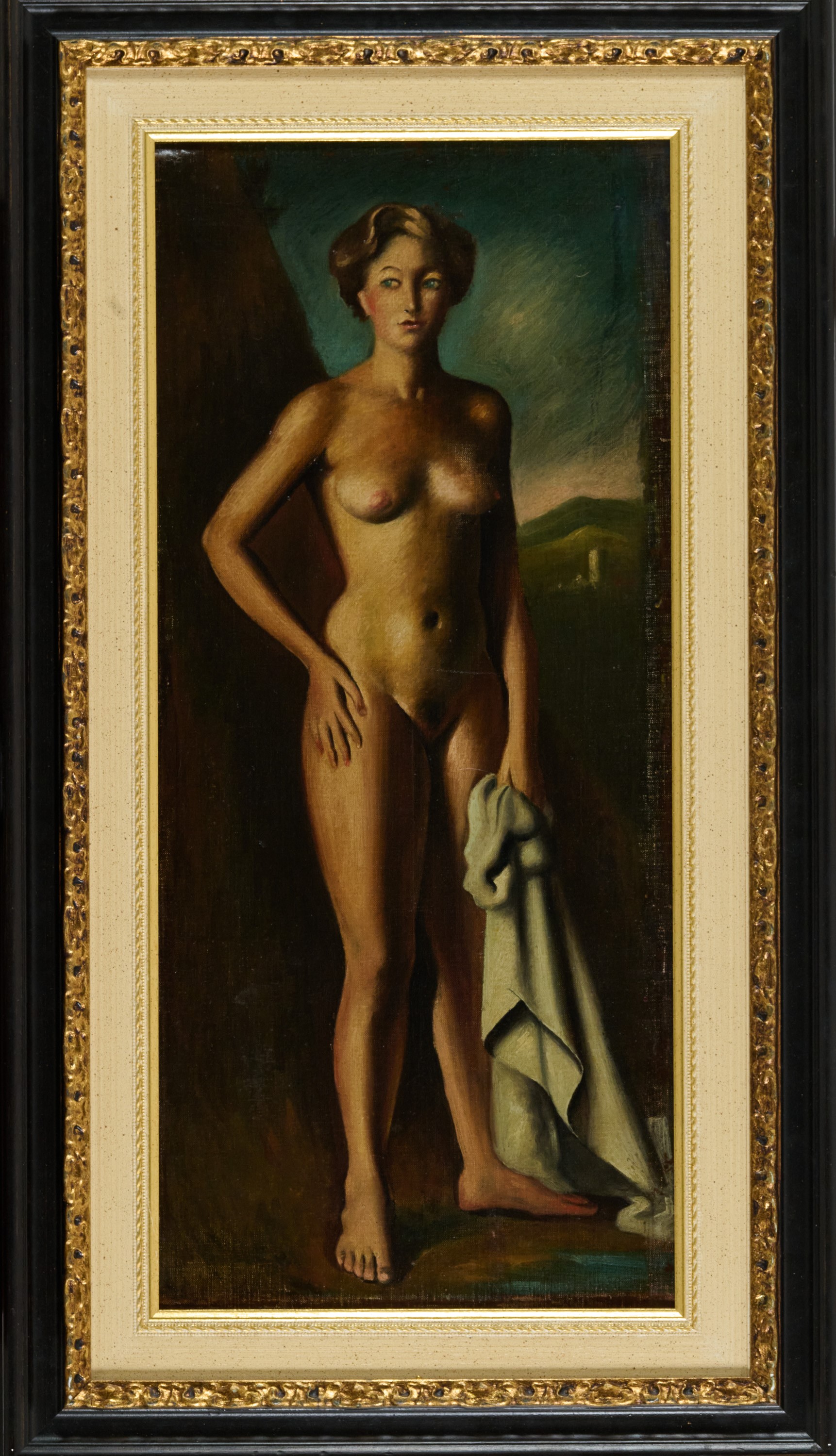 Gregorio Sciltian - Bagnante (Nudo nel paesaggio), olio su tela