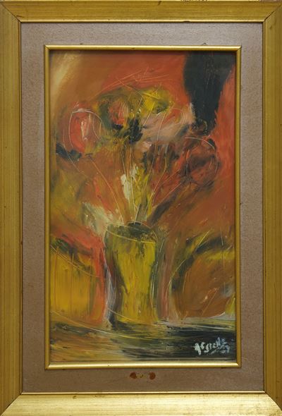 Vaso di fiori, olio su tela, 1967