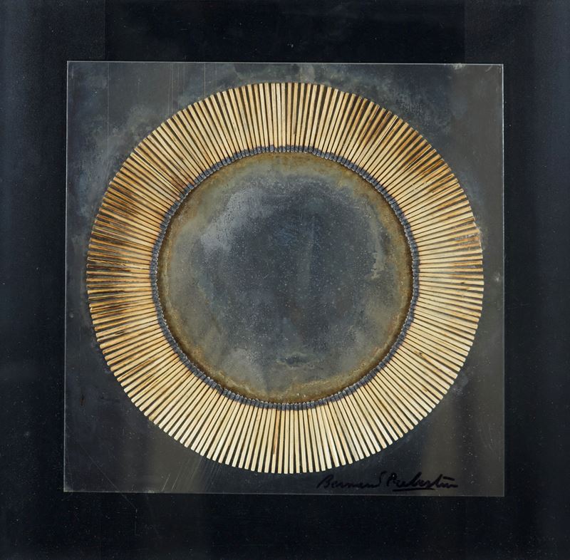 Bernard Aubertin - Dessin de feu su lastra di alluminio