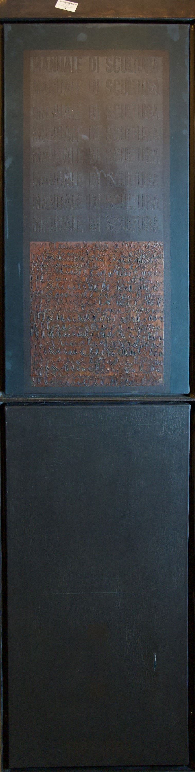 Silvio Guardì - Manuale di scultura - Fine del tomo terzo, olio e tecnica mista e ferro su doppia...