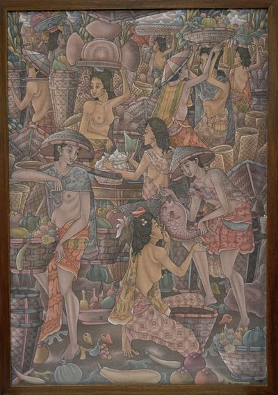 Autore sconosciuto, Donne al mercato, tècnica tela cm 66x46