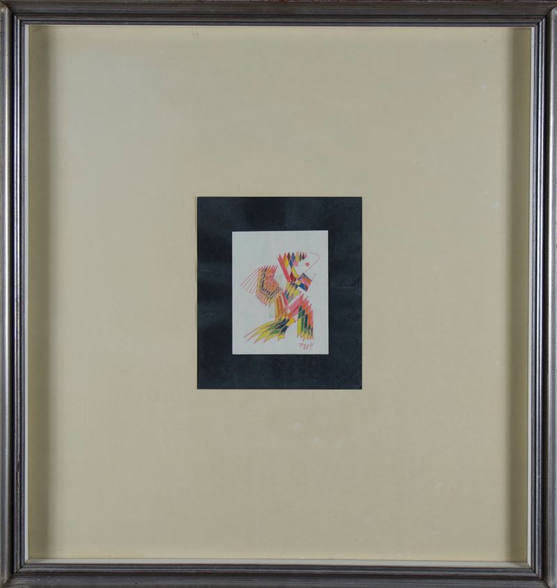 Giuseppe Banfi - Senza titolo, pastelli su carta, 1975