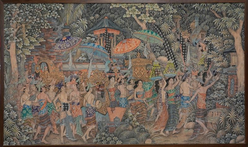 Anonimo Balinese - Autore non identificato, Festività - tecnica mista su tela