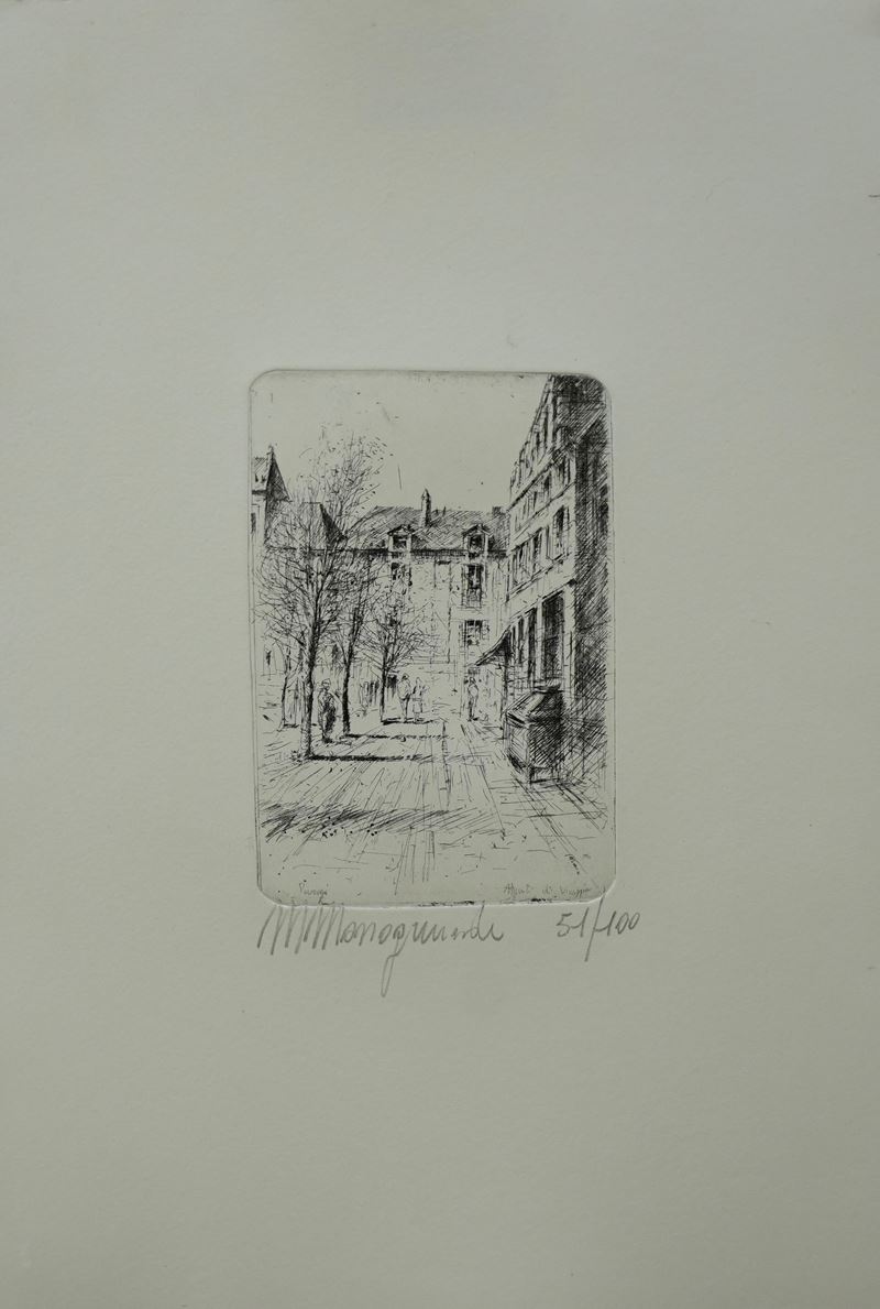 Matteo Massagrande - Senza titolo, acquaforte 16x10,5 cm