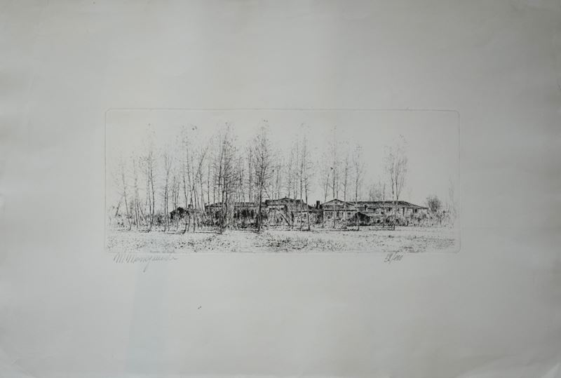Matteo Massagrande - Dicembre nel pineto - Il ricordo di te è ormai lontano, acquaforte