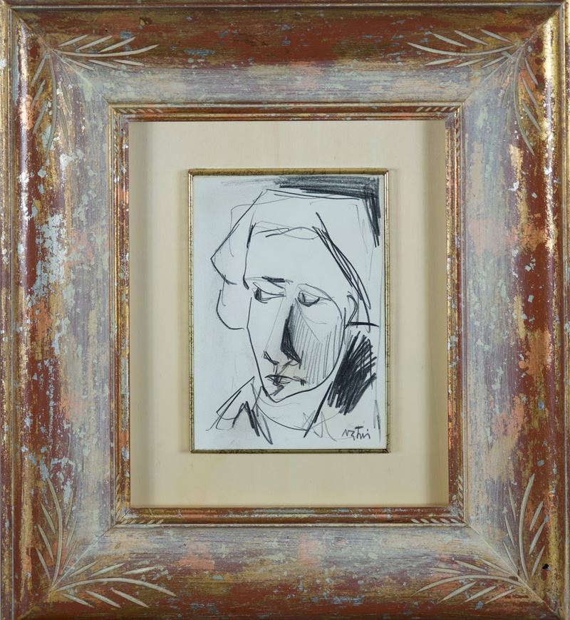 Gualtiero Nativi - Volto - Carboncino su carta