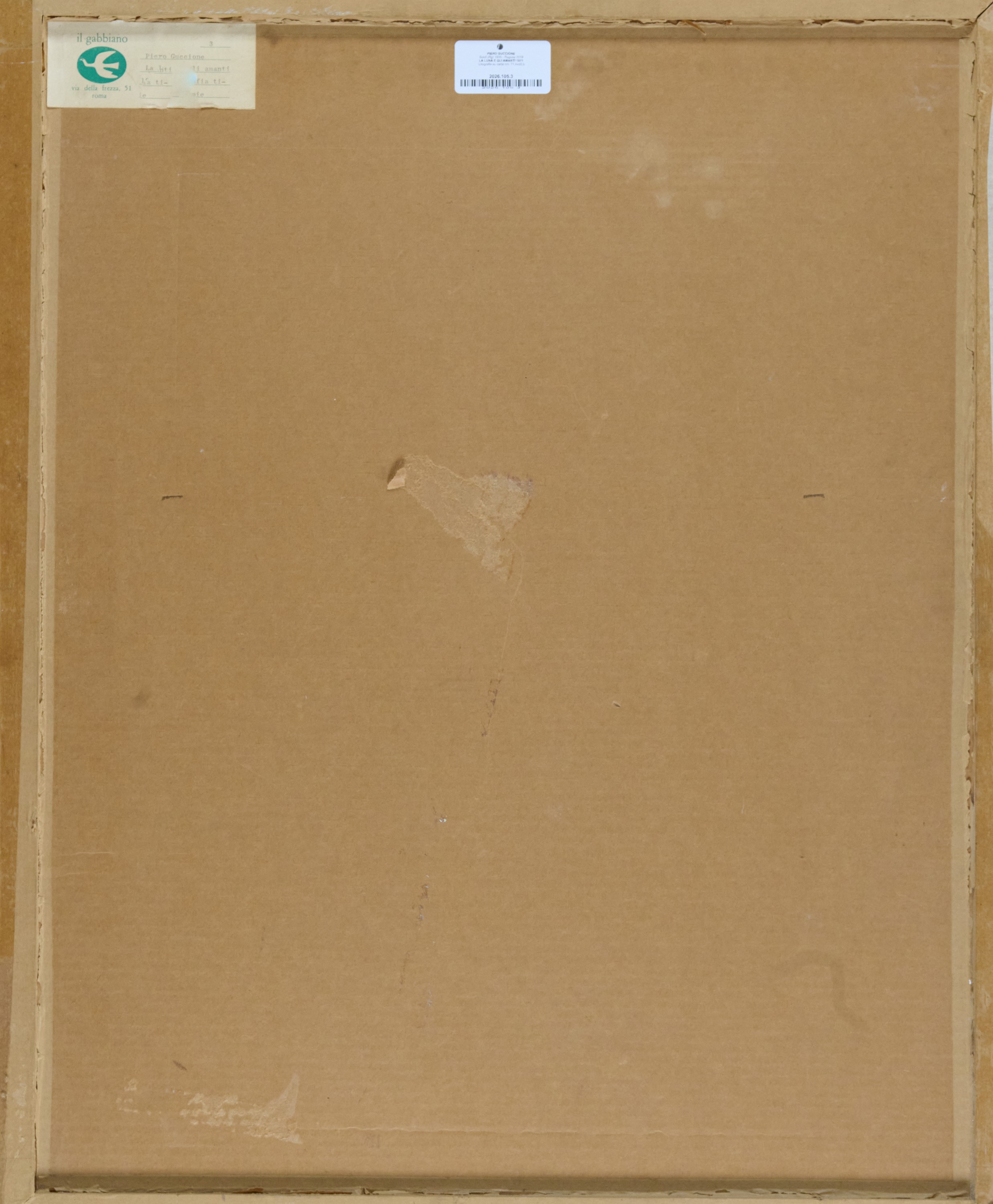 Piero Guccione - La luna e gli amanti (litografia su carta), 1971