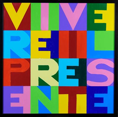 Vivere il presente, acrilico su tavola