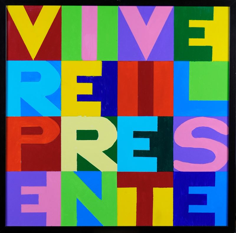 Marco Pavesi - Vivere il presente, acrilico su tavola