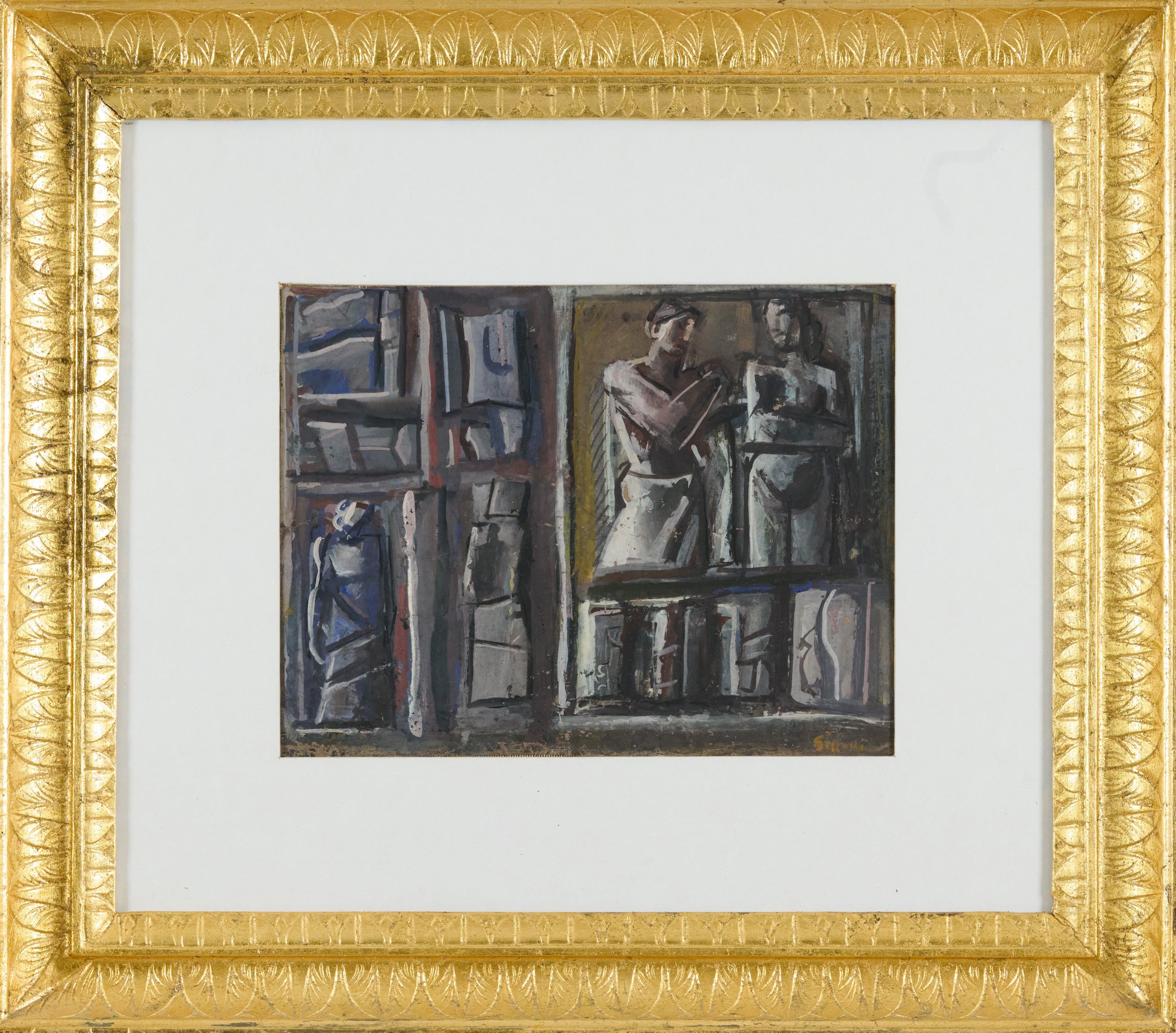 Mario Sironi - Senza titolo, tempera su carta intelata