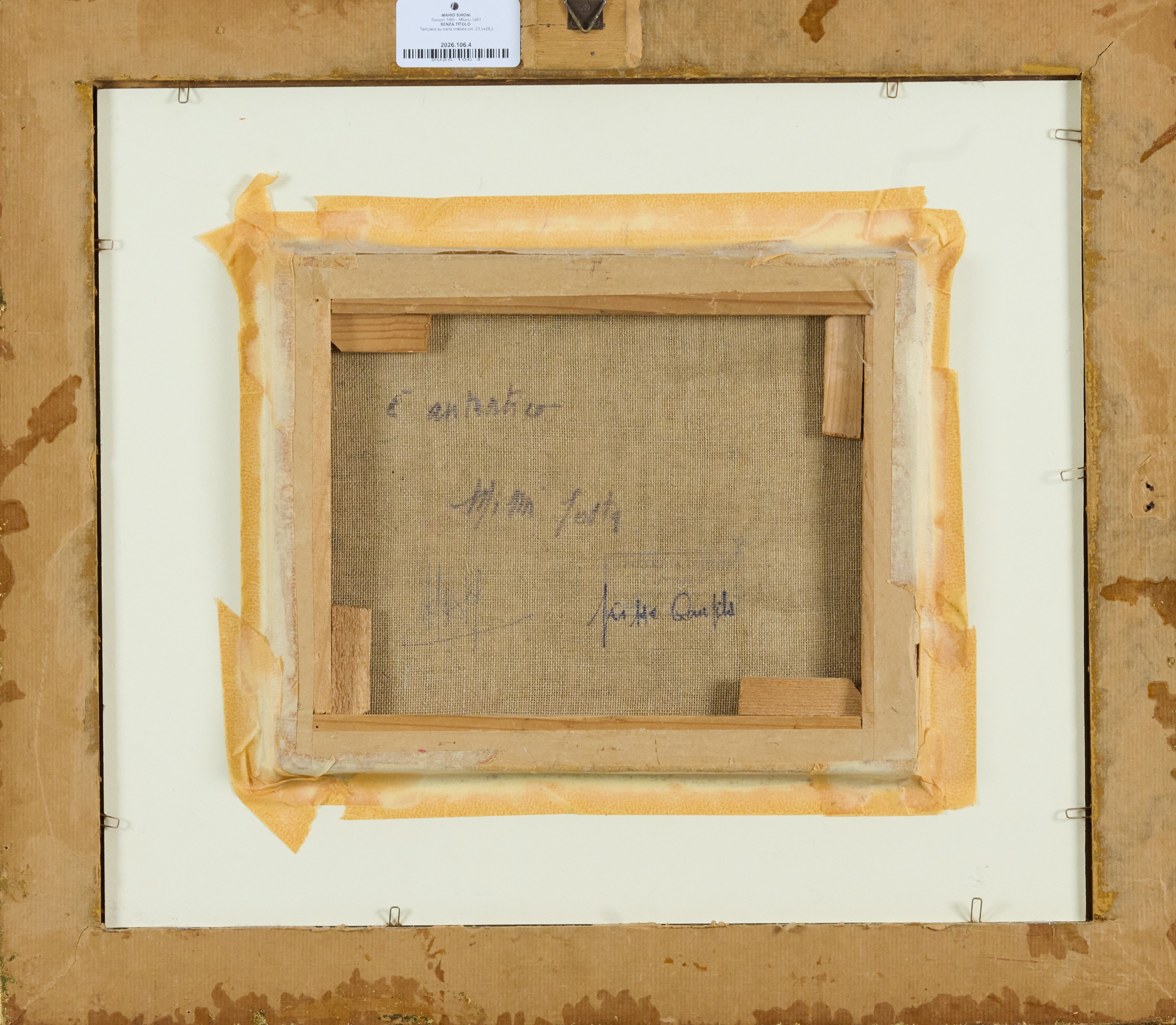 Mario Sironi - Senza titolo, tempera su carta intelata