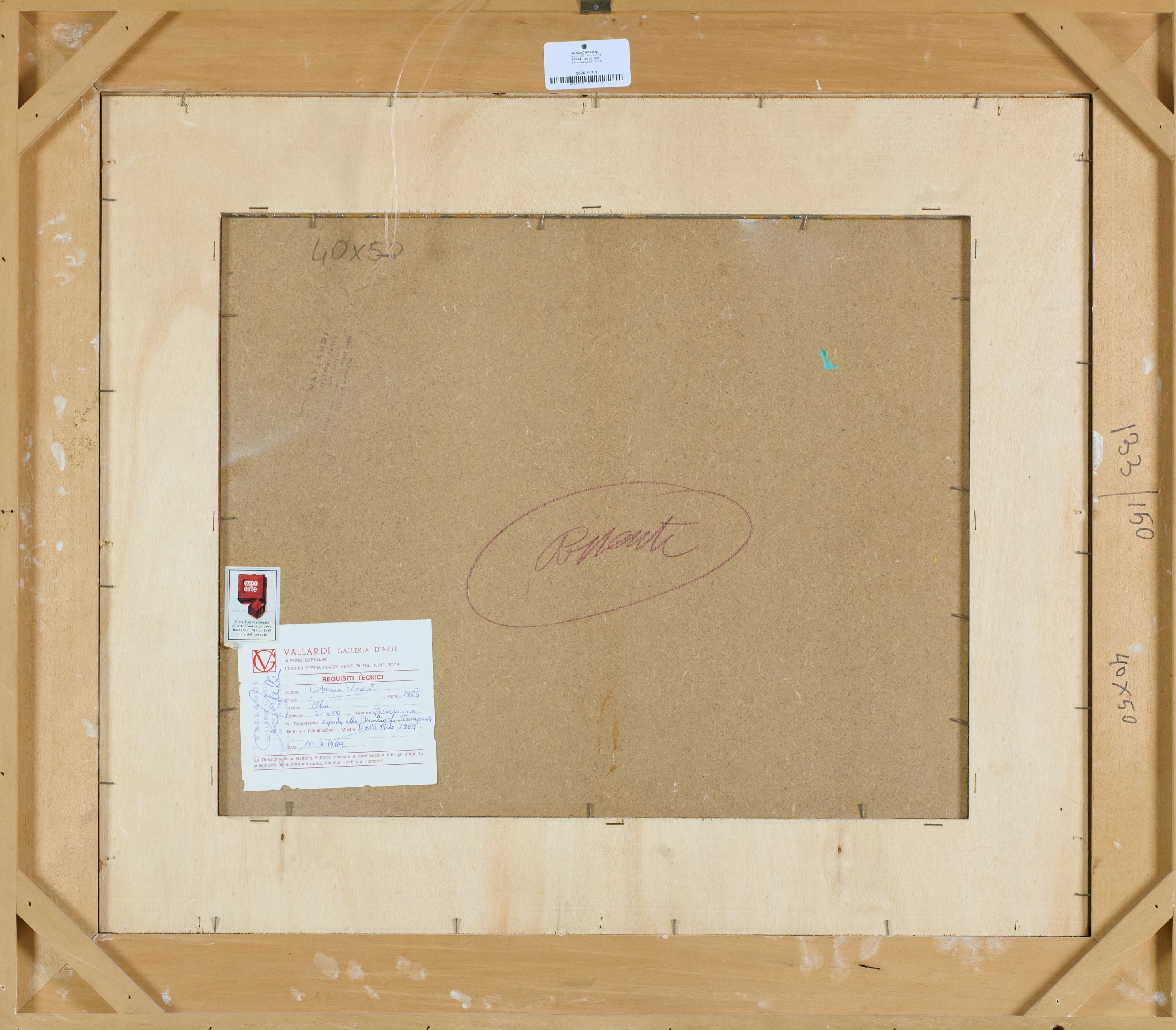 Antonio Possenti - Senza titolo, olio su tavola (1989)