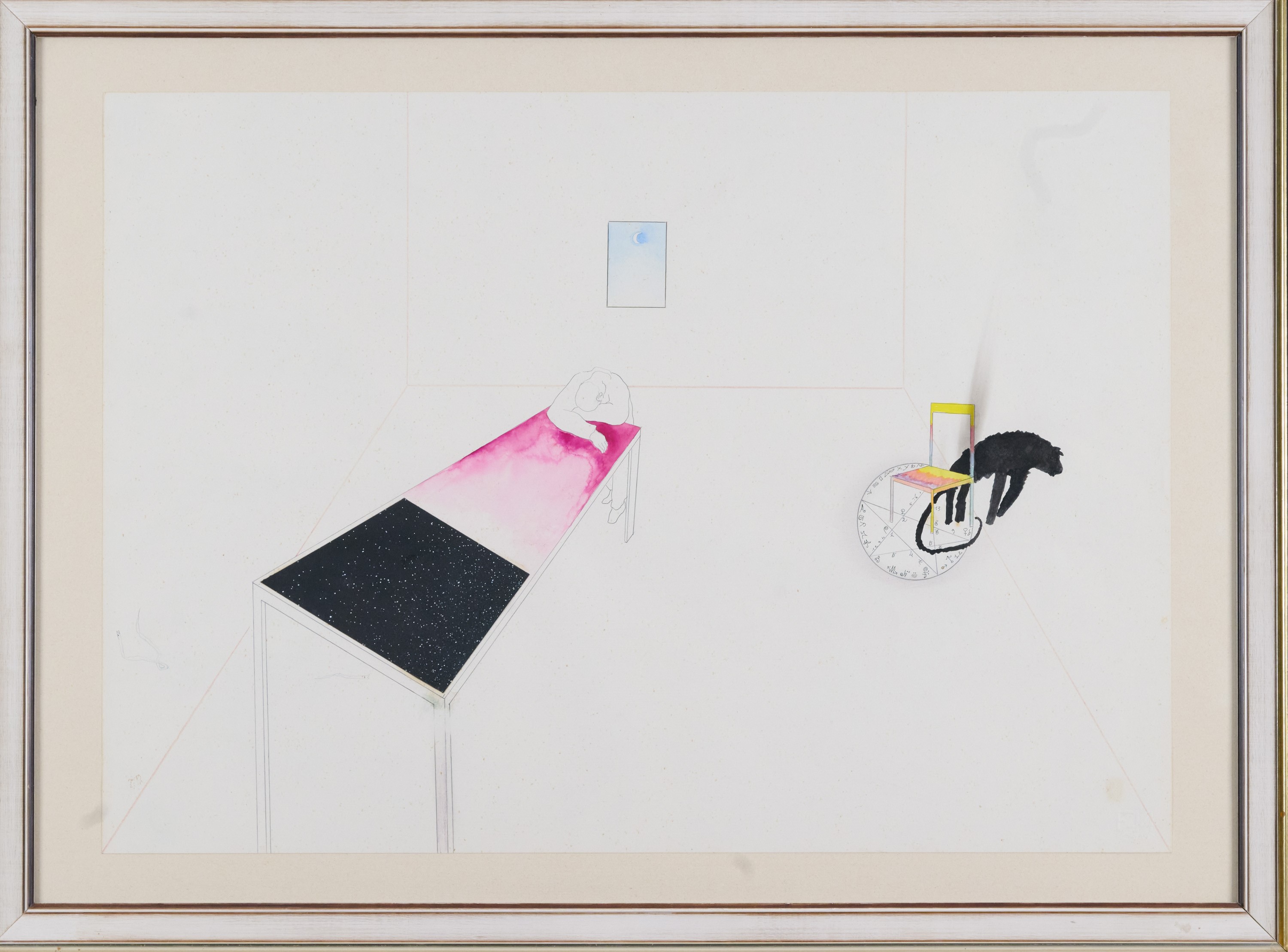 Mimmo Paladino - Senza titolo, tecnica mista su carta (china, acquerello, matita e collage) 1977