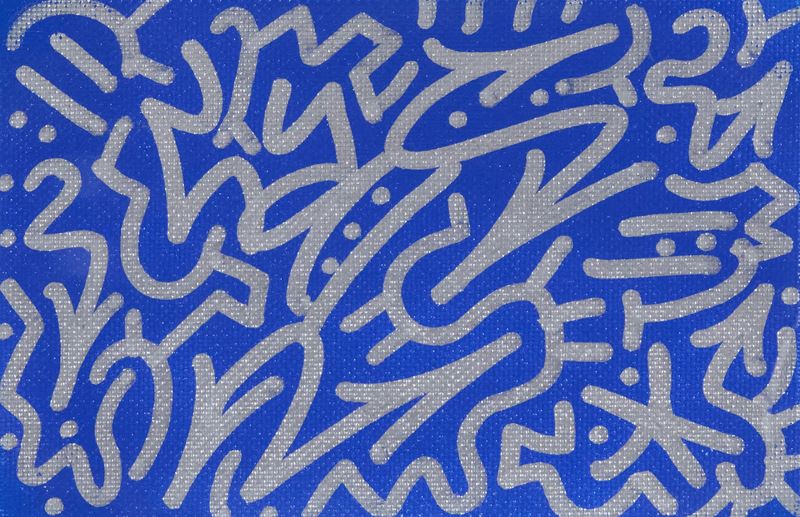 Angel Ortiz Little Angel - The Blue Face Off (olio e pennarello a vernice su cartone telato), 200...