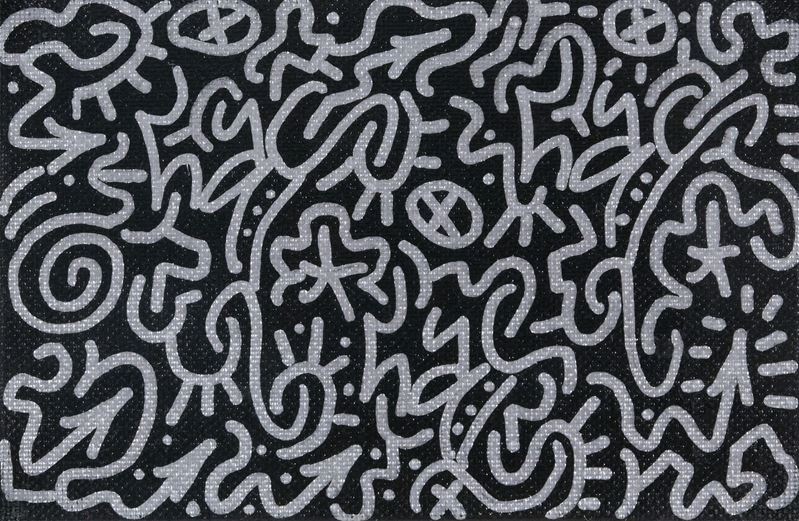 Angel Ortiz Little Angel - The Silver Slick (Olio e pennarello a vernice su cartone telato)