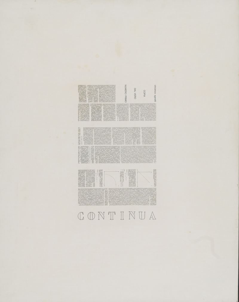 Vincenzo Agnetti - Continua, fotografia su tela emulsionata, 1971