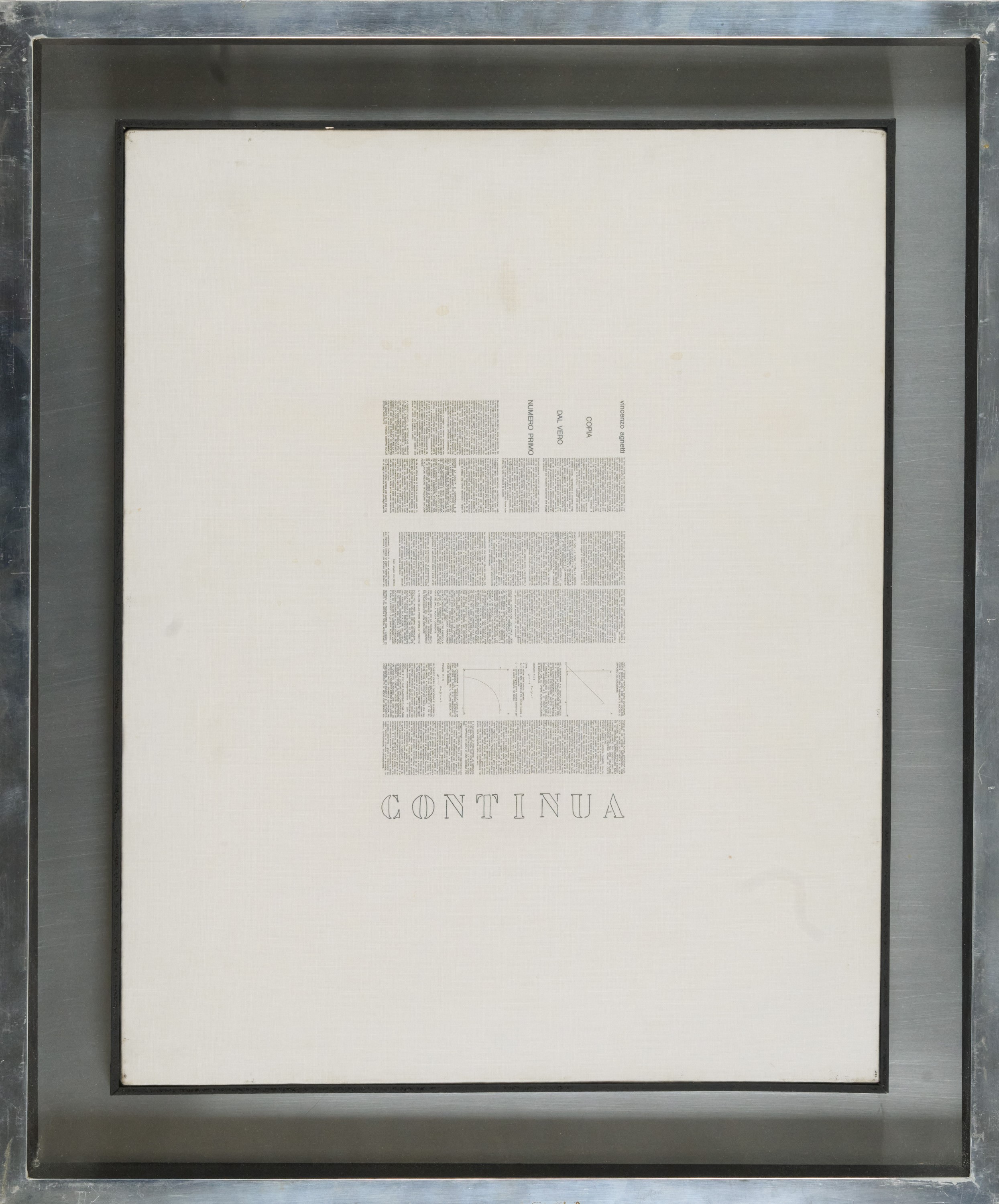 Vincenzo Agnetti - Continua, fotografia su tela emulsionata, 1971