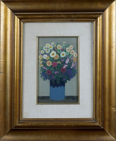 Vaso di fiori, olio su tavola