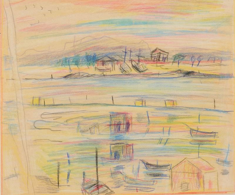 Antonio Corpora - Tunisi (olio? no) — Pastello su carta, 1928