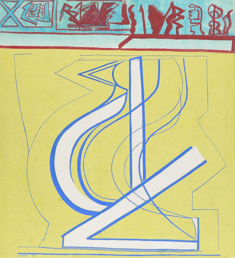 Riccardo Licata - Senza titolo (Tempera all’uovo su tela), 1969