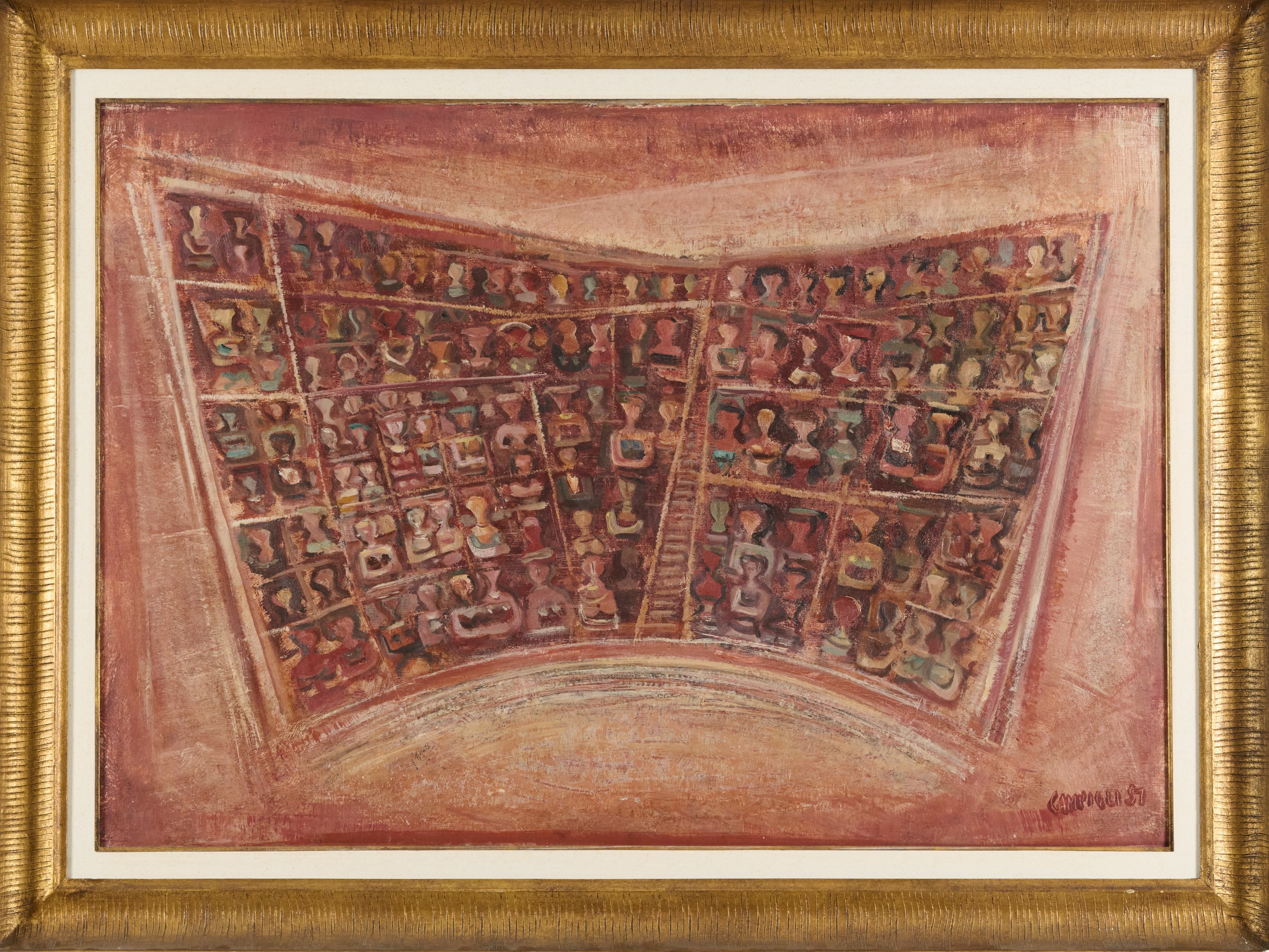 Massimo Campigli - Anfiteatro, olio su tela