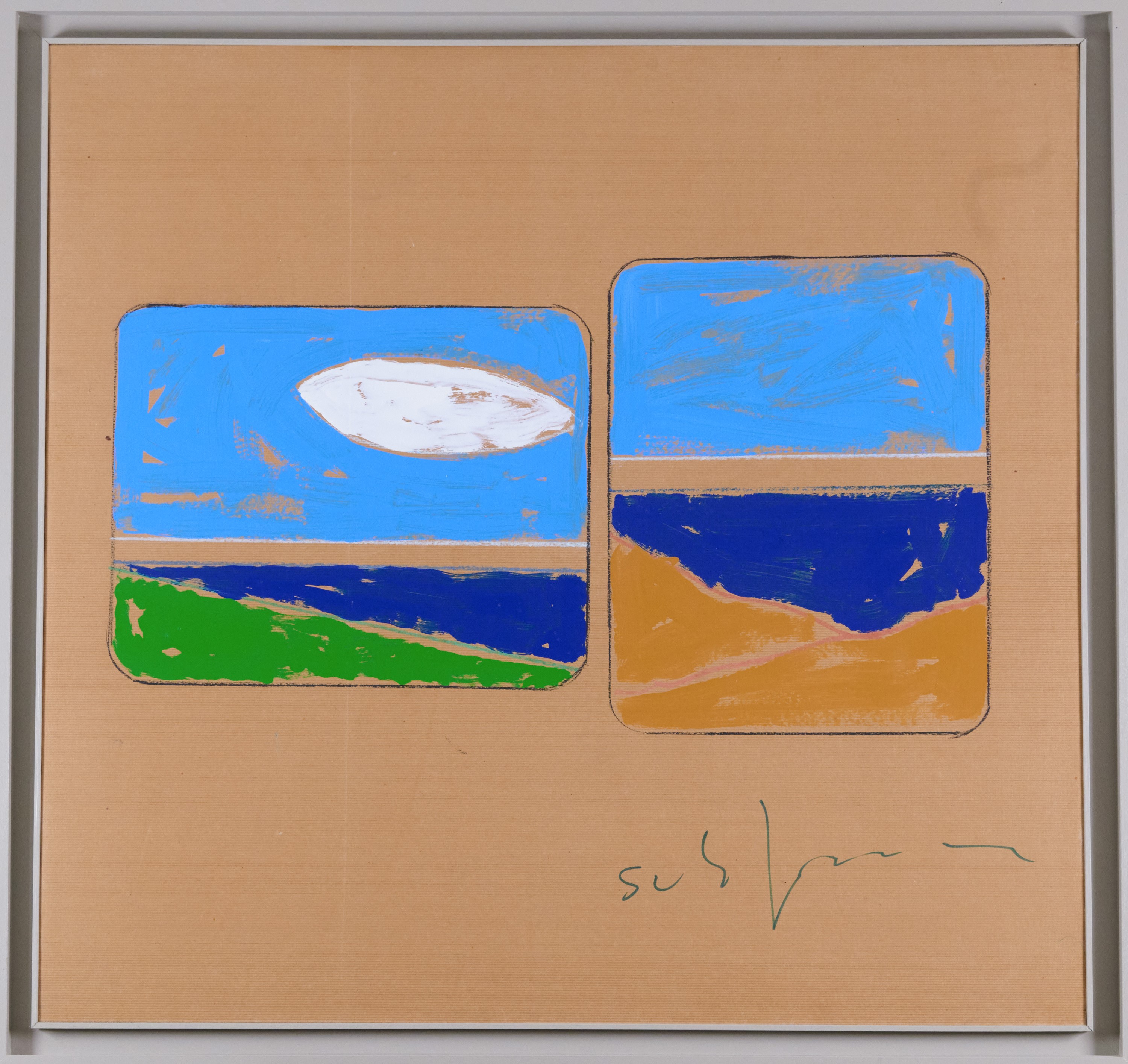 Mario Schifano - Senza titolo (smalto su carta applicata su tela), 1974-76